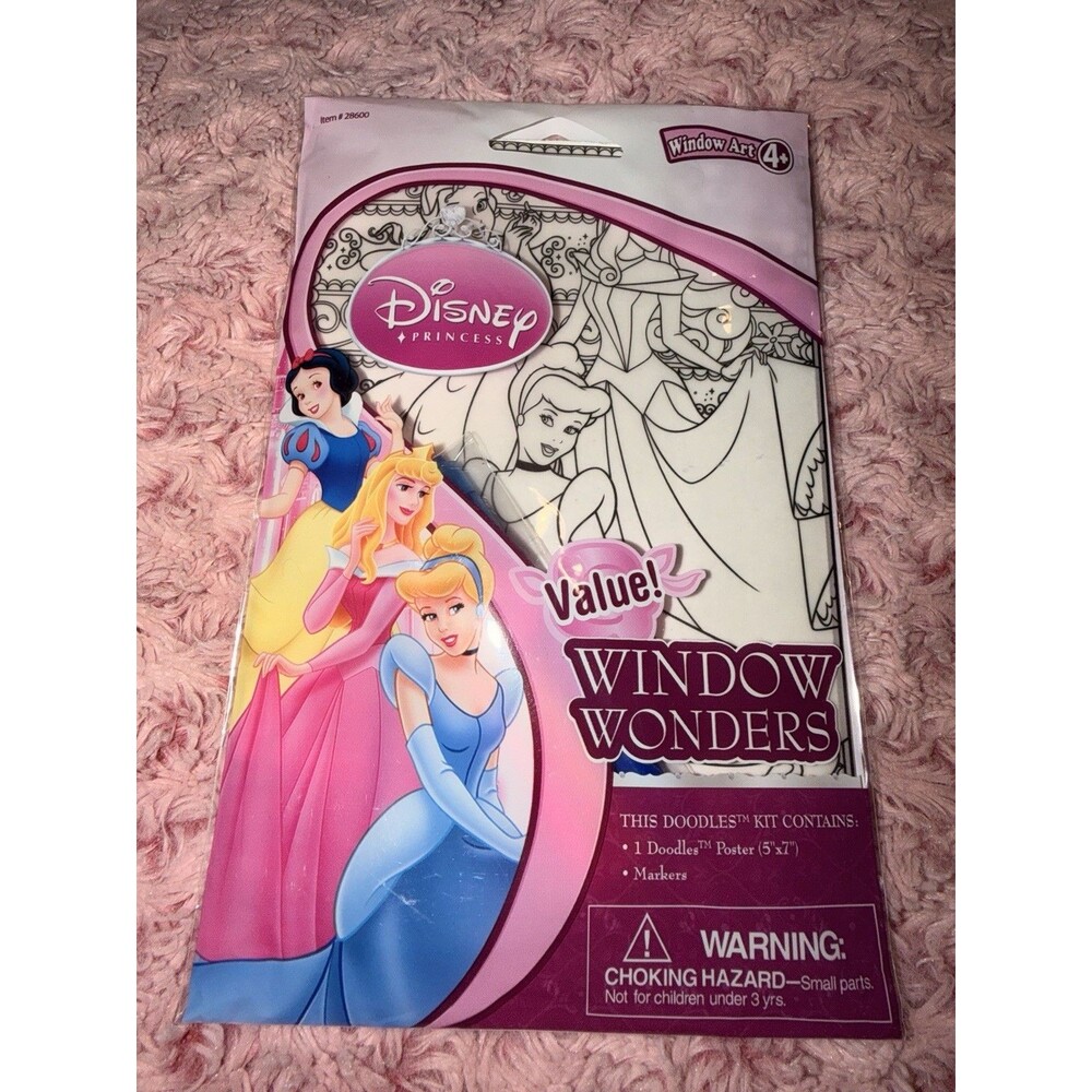 Disney Princess Cindy Aurora Belle Window Wonders Doodle Poster Color Markers